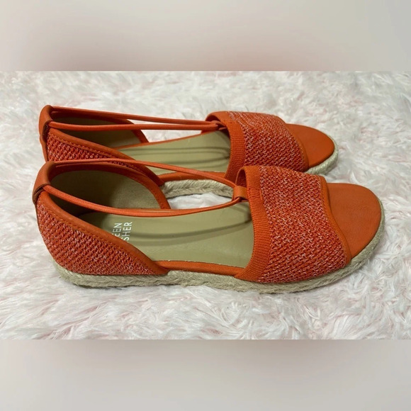 Eileen Fisher Mews Magma Melange Orange Stretch Espadrilles Flat Sandals Sz 6.5 - Picture 10 of 14